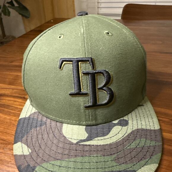 Tampa Bay Rays New Era Camo Armed Forces Day On Field 59FIFTY Hat Fitted 8 READ - Picture 2 of 7